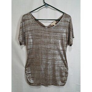 Metallic Keyhole Top by Emi & Joe  Ruched Sides Size S